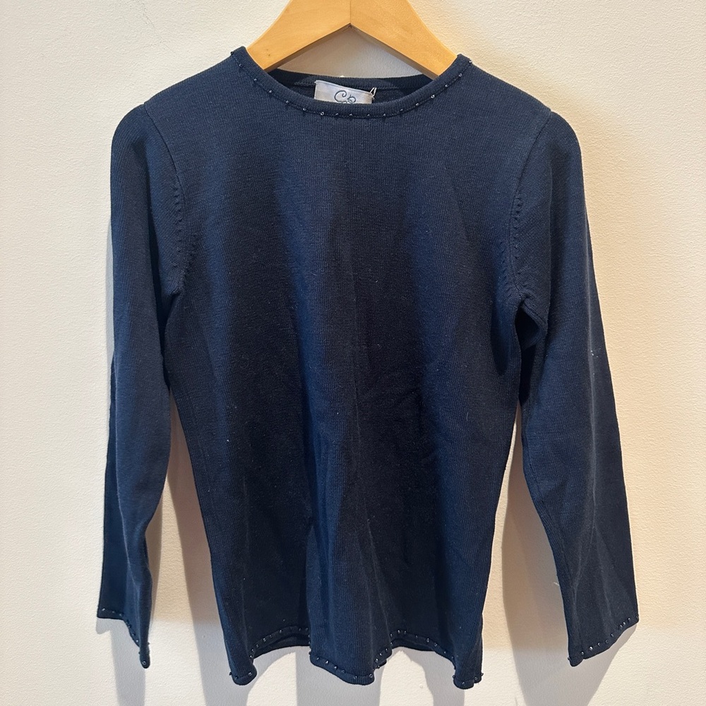 CZ by Carolina Zapf Long Sleeve Embellished knit sweater size 8(girls)